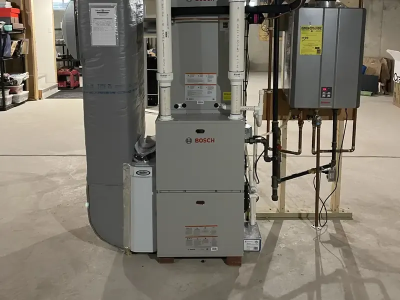 Bosch gas furnace paired with Rinnai tankless water heater, Southern NH