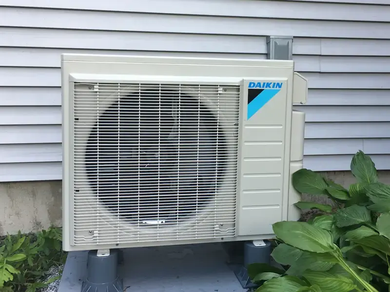 Daikin outdoor mini split residential install at a Southern NH home