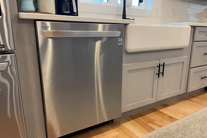 Dishwasher installation by A.J. LeBlanc Heating in a Southern NH home