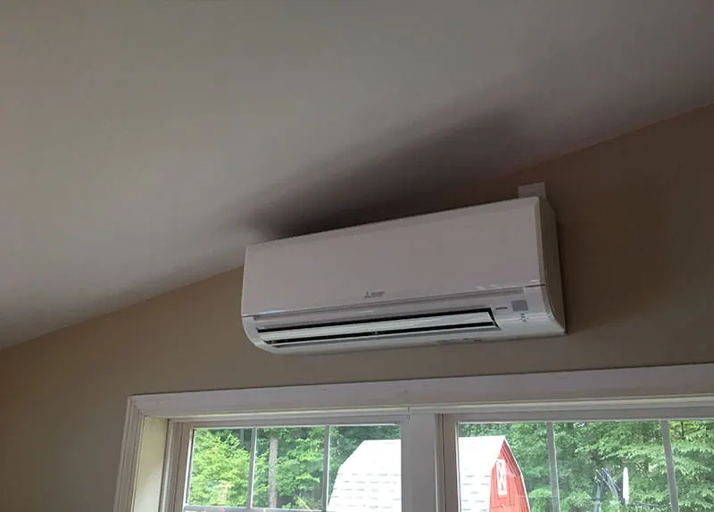 Mitsubishi ductless wall A/C installation and service