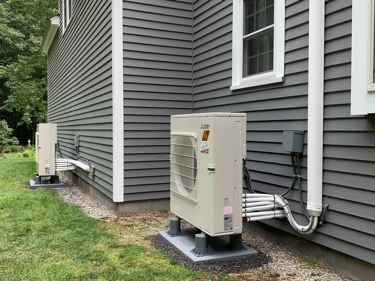 Mitsubishi multi-zone mini split with multiple indoor heads installed in Southern NH