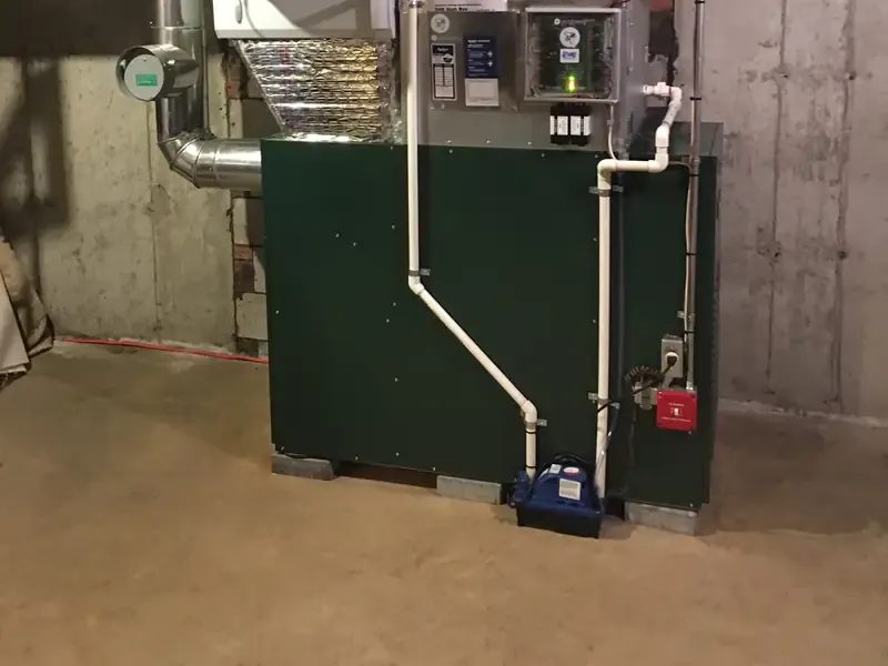 Oil furnace replacement in a Southern NH basement
