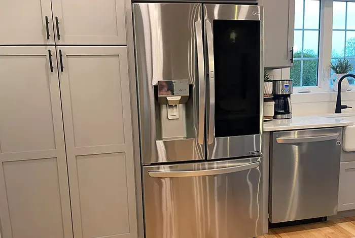 Refrigerator ice maker water line installation by A.J. LeBlanc Heating in a Southern NH home